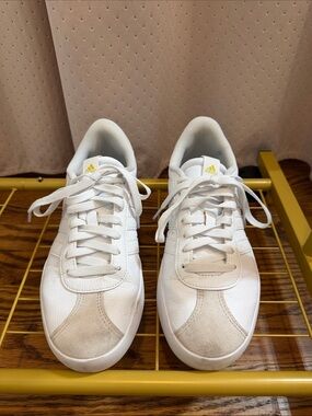 adidas White and Cream Women's Low-Top Sneakers